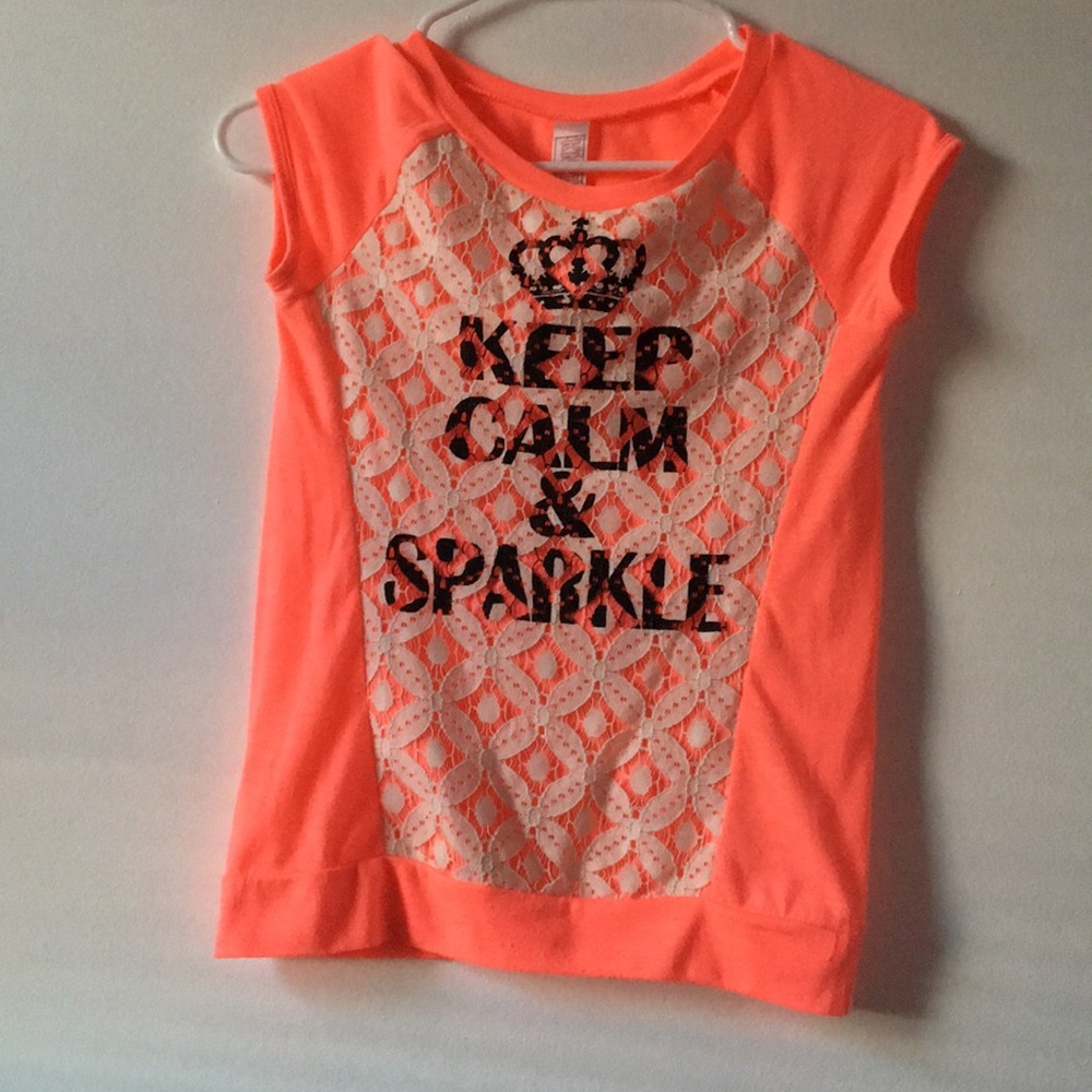 ‘Keep calm & sparkle’ pink shirt